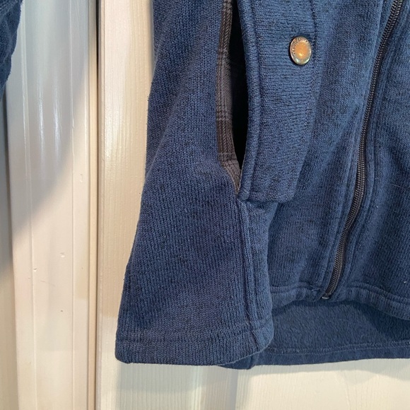 Eddie Bauer Size M Sweater Fleece Full Zip Hooded Quilted Mock Neck Jacket - Picture 3 of 13